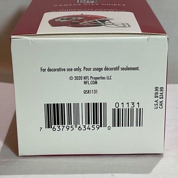 Kansas City Chiefs Helmet Ornament 2022 Hallmark Keepsake With Sound NFL New KC - Picture 4 of 7